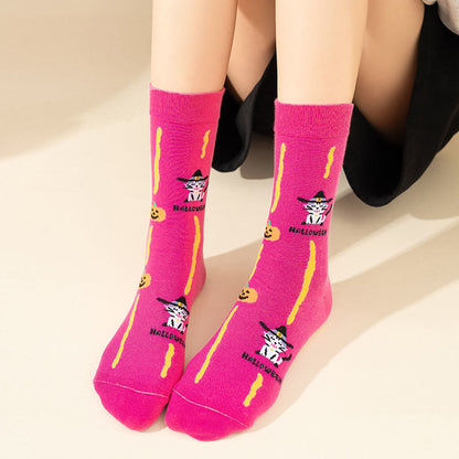 Plus Size Pink Cat Quarter Socks(3 Pairs)