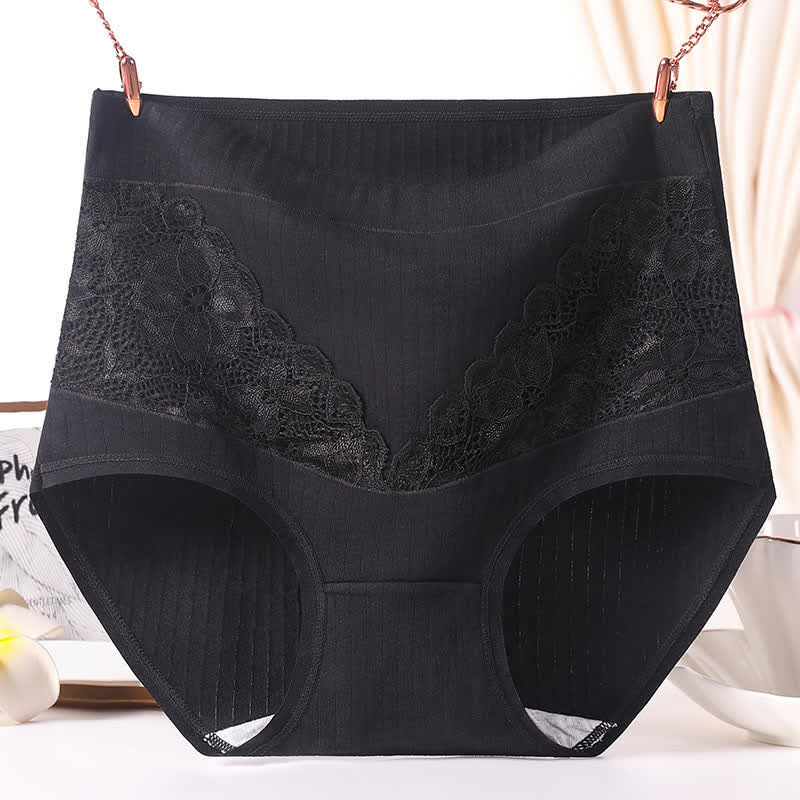 Breathable High Waisted Cotton Floral Lace Panty(3 Packs)