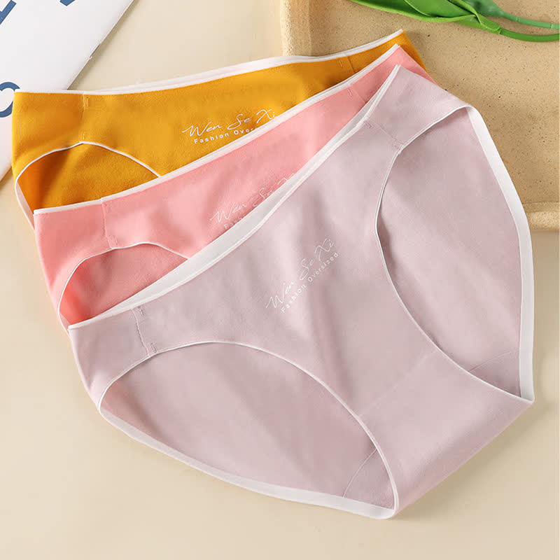 Plus Size Comfortable Low Waist Seamless Cotton Brief(3 Packs)