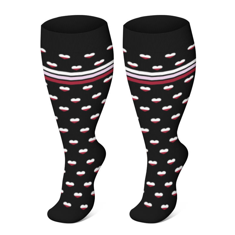 Plus Size Black Brown Compression Socks