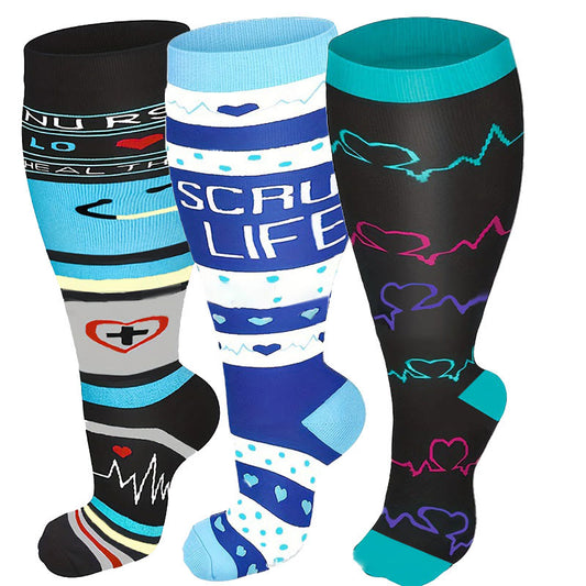 Plus Size Medical Devices Pattern Compression Socks