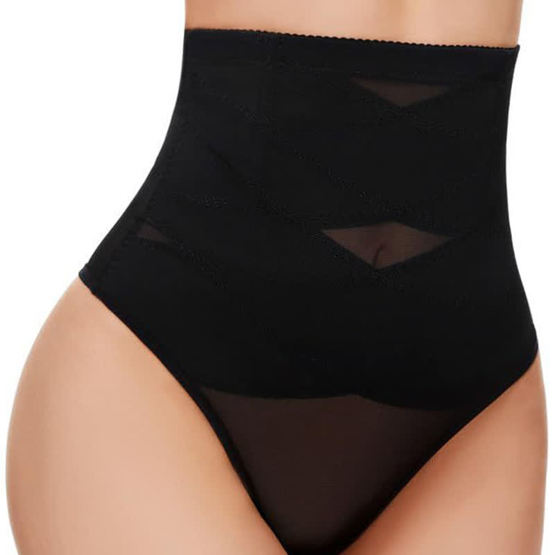 Thin Crossover High Waist Shaping Mesh Thong