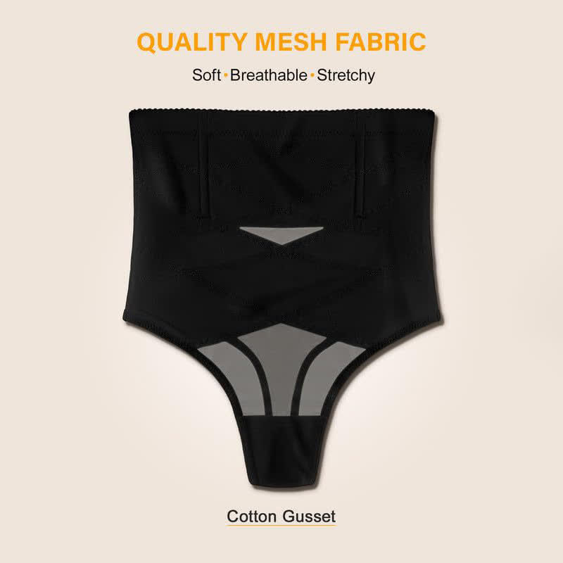 Thin Crossover High Waist Shaping Mesh Thong