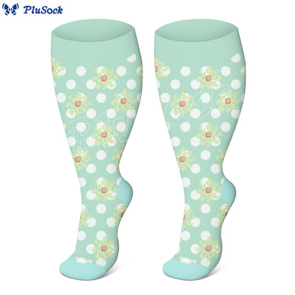 Plus Size Bright Polka Dots Compression Socks(3 Pairs)