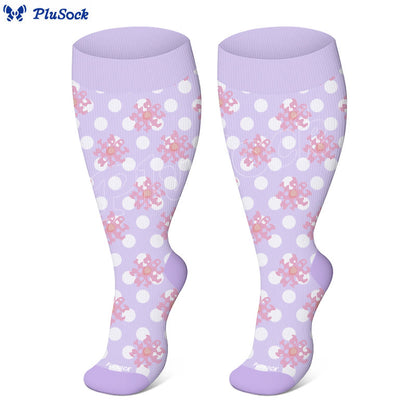 Plus Size Bright Polka Dots Compression Socks(3 Pairs)