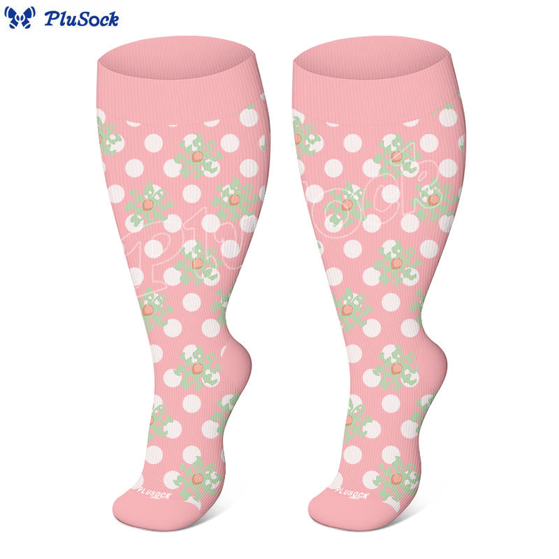 Plus Size Bright Polka Dots Compression Socks(3 Pairs)