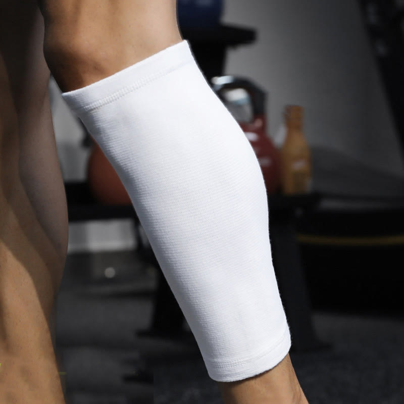 Plus Size White Calf Compression Sleeves