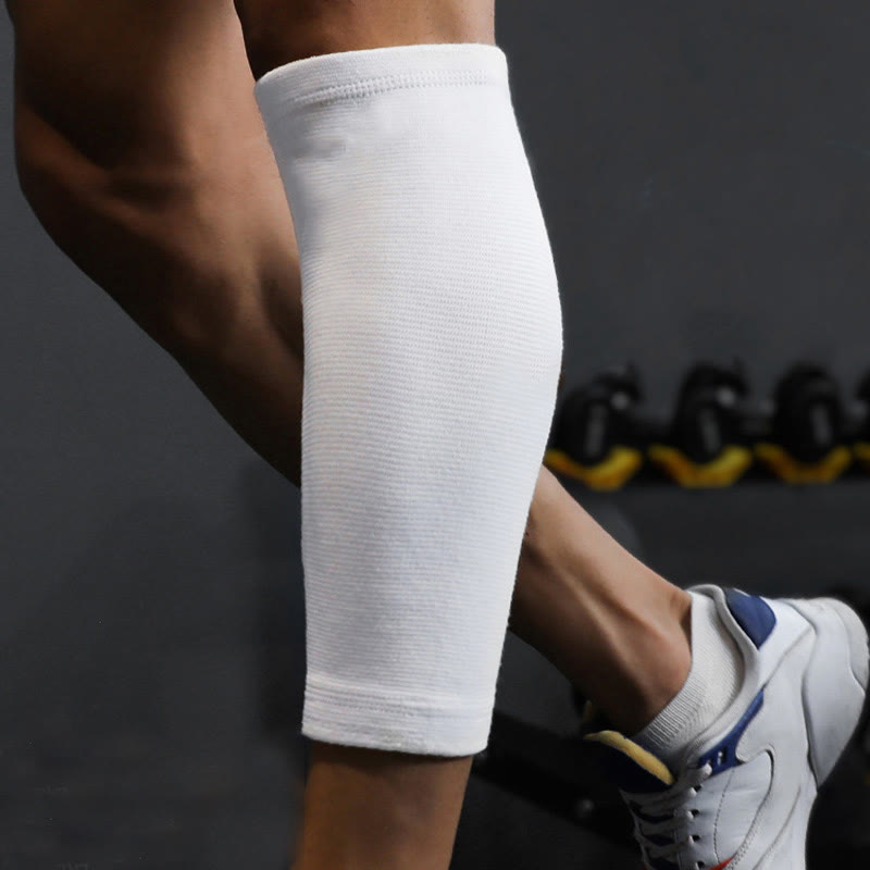 Plus Size White Calf Compression Sleeves