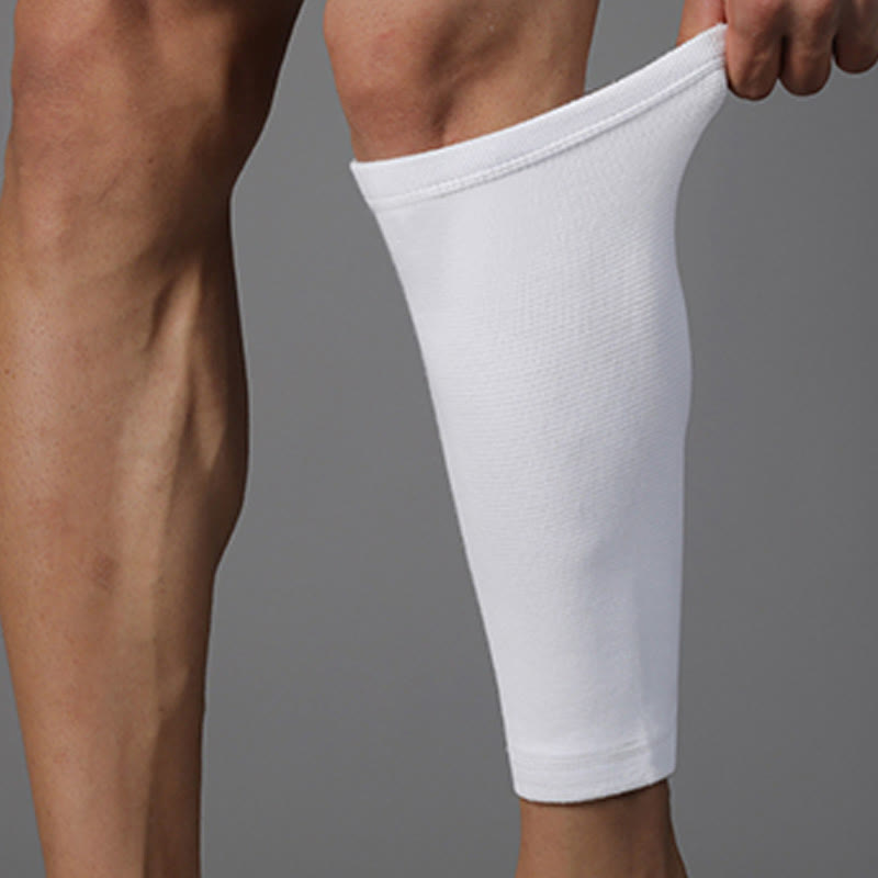 Plus Size White Calf Compression Sleeves