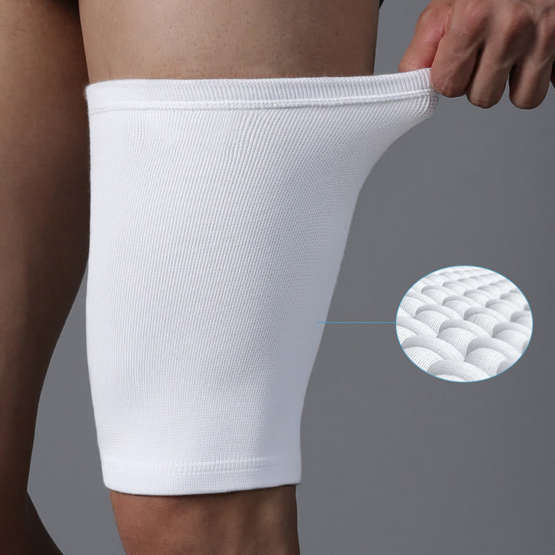 White Thigh Compression Sleeves