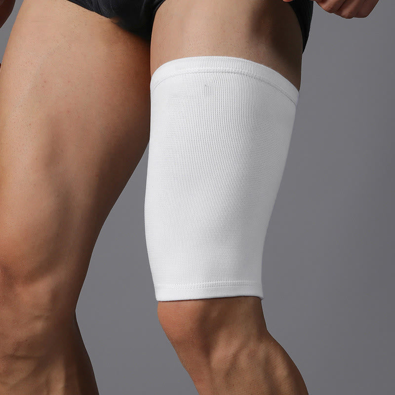 White Thigh Compression Sleeves