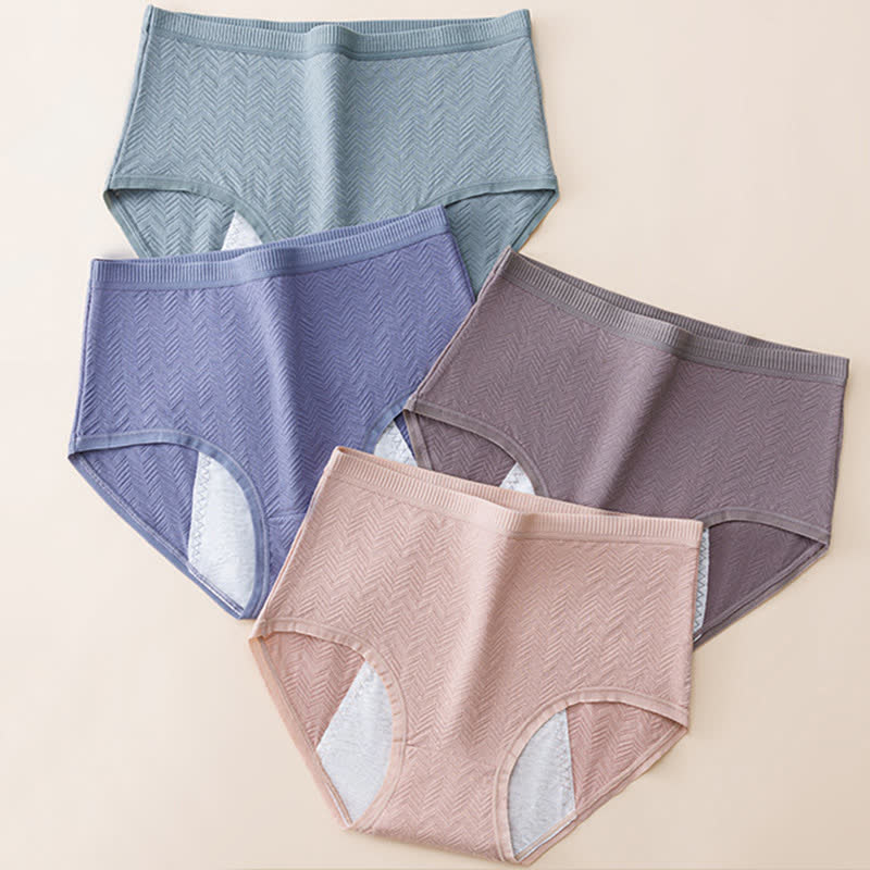 Plus Size High Waisted Cotton Period Brief(3 Packs)