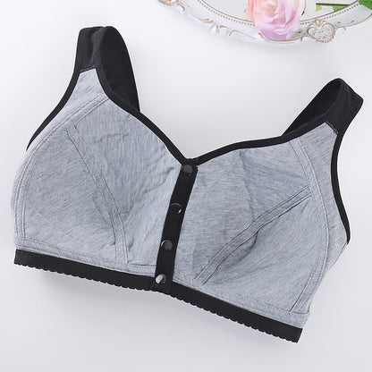 Butterfly Flower Printed Front Closure Wireless Bra