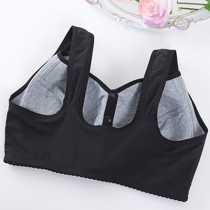 Butterfly Flower Printed Front Closure Wireless Bra