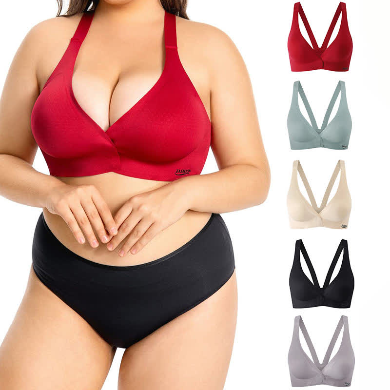 Front Closure Full Coverage Cup Seamless Wireless Bra