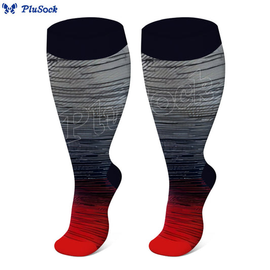 Plus Size Colorful Stripe Compression Socks