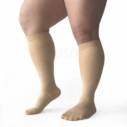 Bundle Plus Size Thigh Sleeves + Knee High Compression Socks