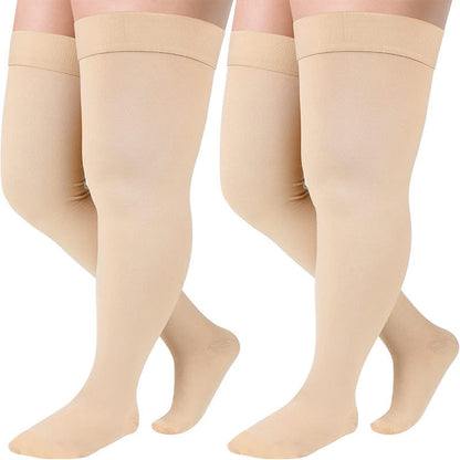 Bundle Plus Size Thigh High + Knee High Compression Socks