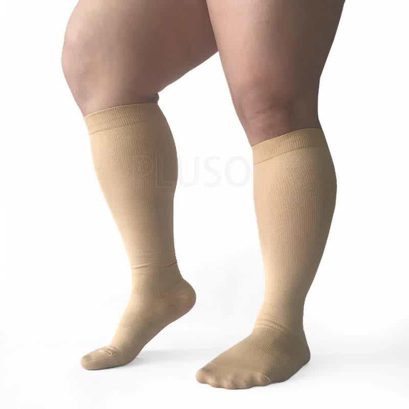 Bundle Plus Size Thigh High + Knee High Compression Socks