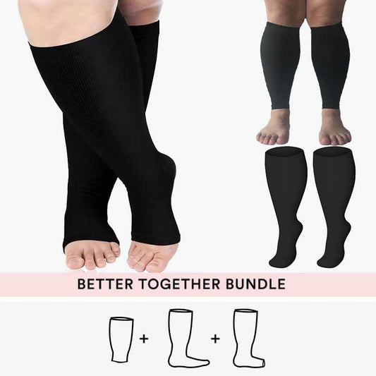 Bundle Plus Size Medical Compression Socks + Compression Sleeves