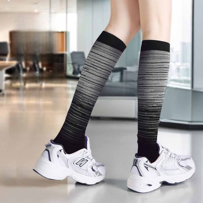 Plus Size Open Toe Line Compression Socks(3 Pairs)