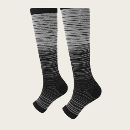 Plus Size Open Toe Line Compression Socks(3 Pairs)