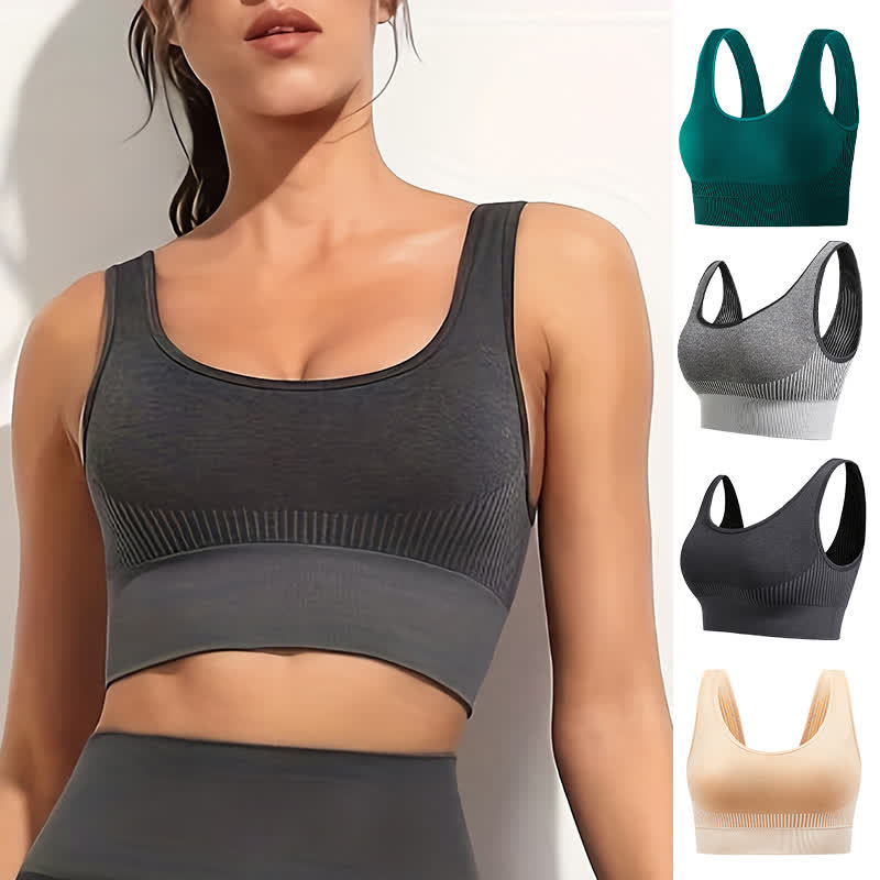 Shockproof Quick Dry Stripe Sports Bra(2 Packs)