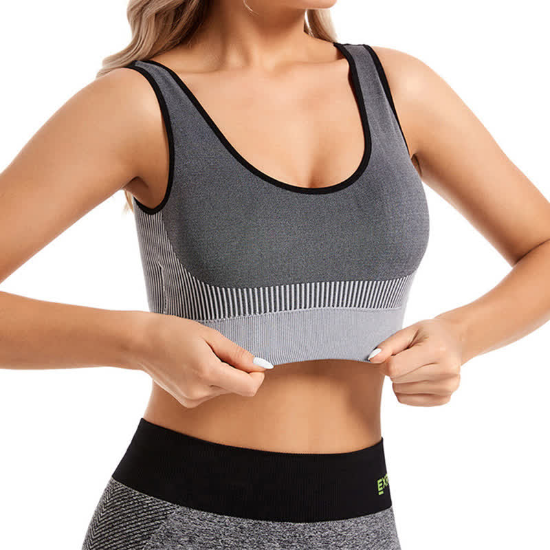 Shockproof Quick Dry Stripe Sports Bra(2 Packs)