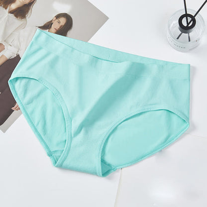 Mid-rise High Elastic Solid Color Basic Brief(3 Packs)