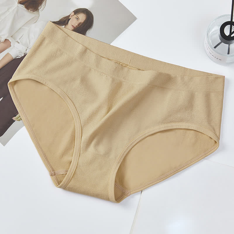 Mid-rise High Elastic Solid Color Basic Brief(3 Packs)