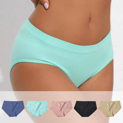 Mid-rise High Elastic Solid Color Basic Brief(3 Packs)