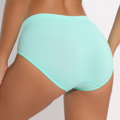 Mid-rise High Elastic Solid Color Basic Brief(3 Packs)