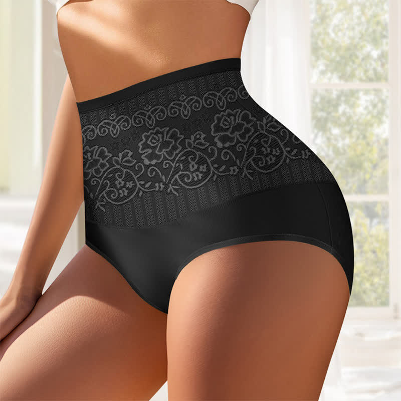 High Waist Jacquard Tummy Tuck Panty(2 Packs)