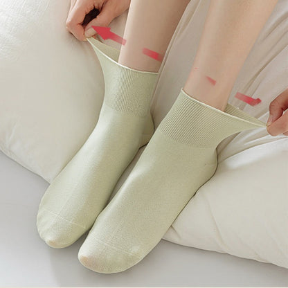 Laciness Solid Color Ankle Socks(10 Pairs)