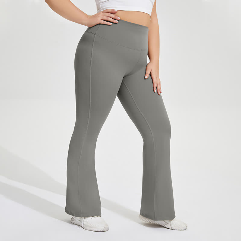 Solid Color Stretchy Yoga Flare Pants