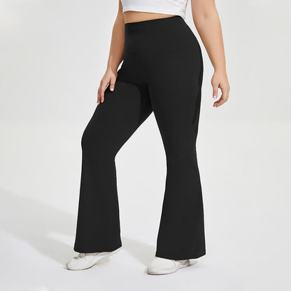 Solid Color Stretchy Yoga Flare Pants