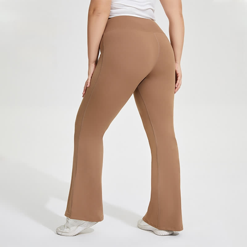 Solid Color Stretchy Yoga Flare Pants