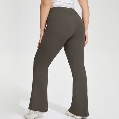 Solid Color Stretchy Yoga Flare Pants