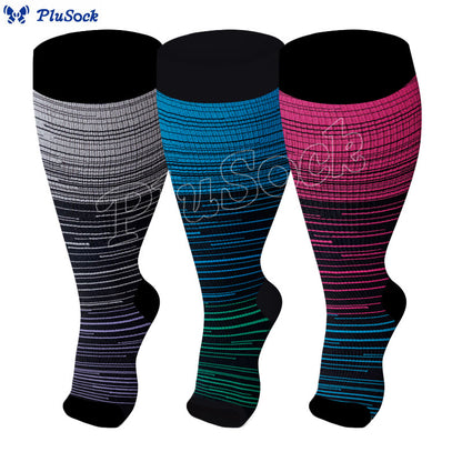 Plus Size Open Toe Compression Socks(3 Pairs)