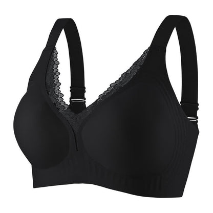 Thin Seamless Sexy Lace Trim Wireless Bra