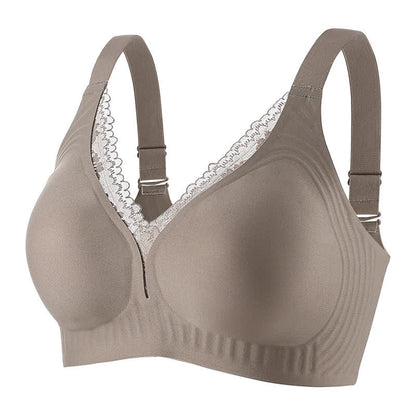 Thin Seamless Sexy Lace Trim Wireless Bra