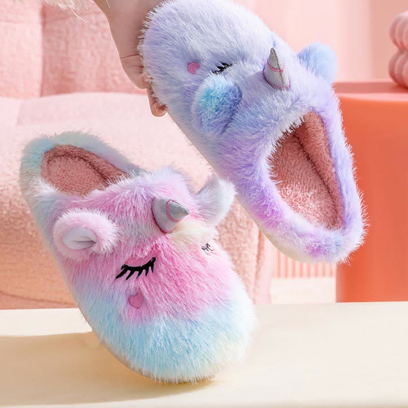 Cute Unicorn Plush Home Slippers