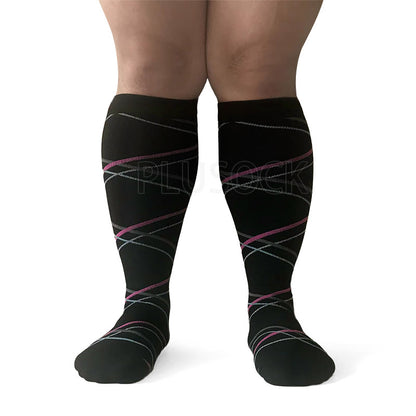 2XL-7XL Ribbon Plus Size Compression Socks(3 Pairs)