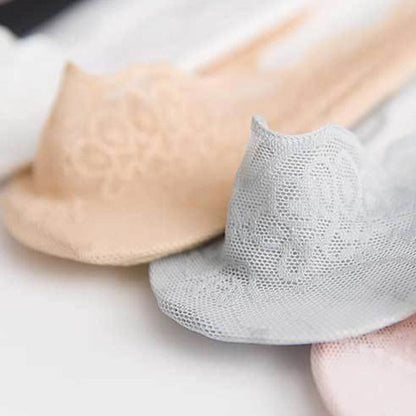 Plus Size Lace No Show Socks(5 Pairs)