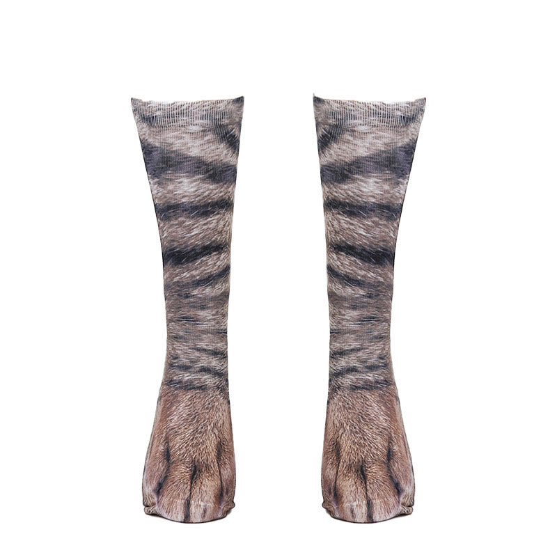 Plus Size 3D Animal Paws Quarter Socks(3 Pairs)