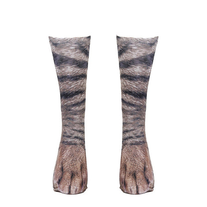 Plus Size 3D Animal Paws Quarter Socks(3 Pairs)