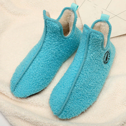 Plus Size Solid Color Plush Ankle Slipper Socks