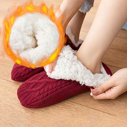 Plus Size Lamb Wool Warm Indoor Slipper Socks(2 Pairs)