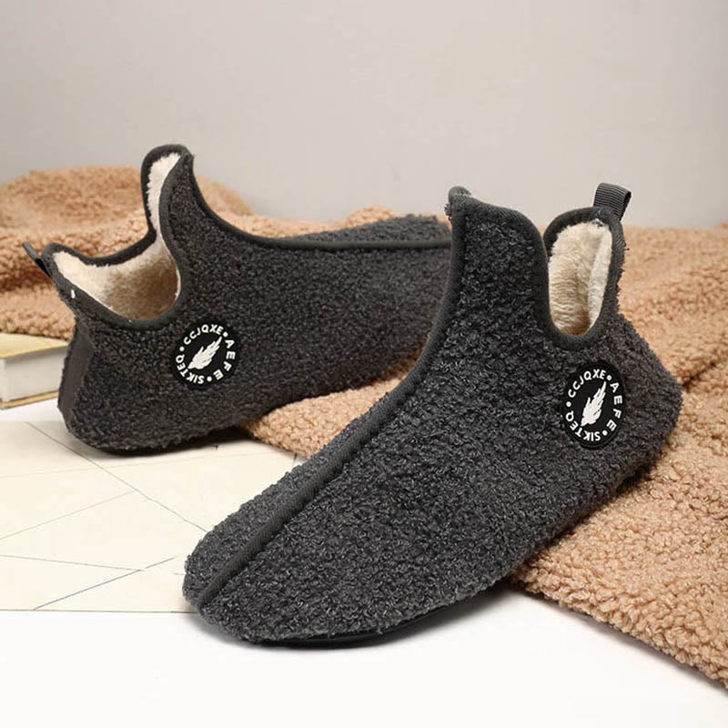 Plus Size Solid Color Plush Ankle Slipper Socks