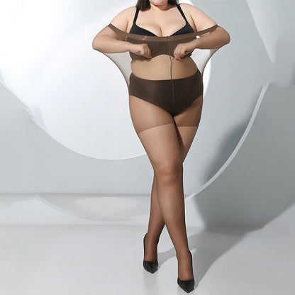 Plus Size Sheer Pantyhose High Waist Stockings(3 Pairs)